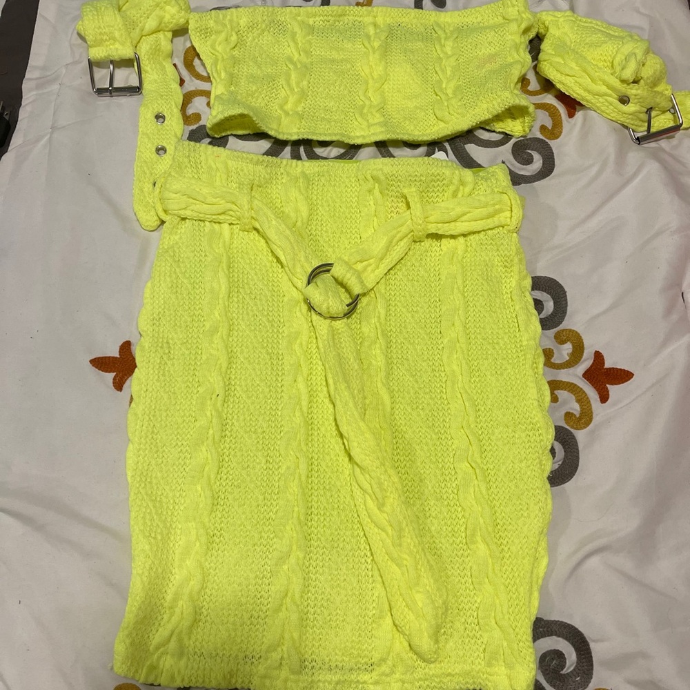 Neon 2piece skirt set